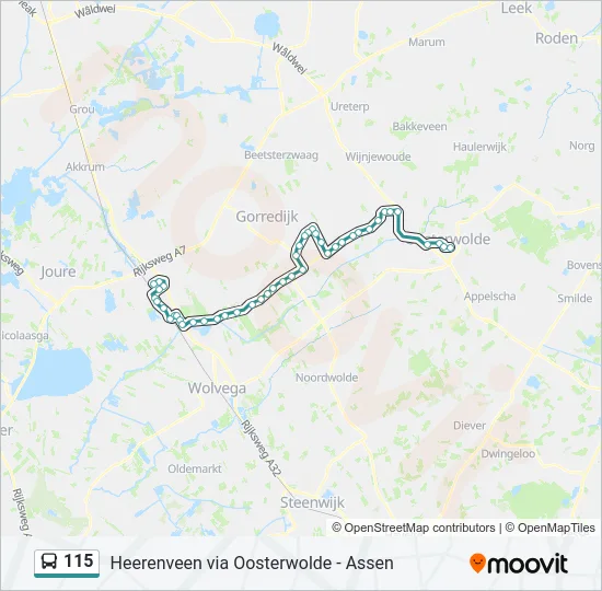 115 Bus Line Map
