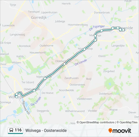 116 Bus Line Map