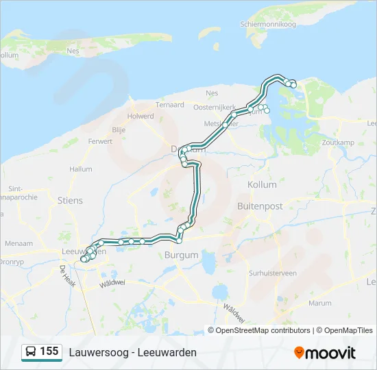 155 Bus Line Map
