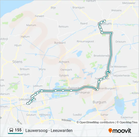 155 Bus Line Map