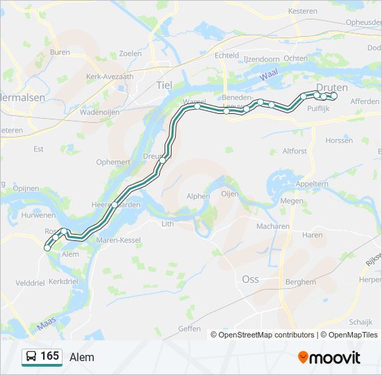 165 bus Line Map