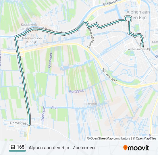 165 bus Line Map