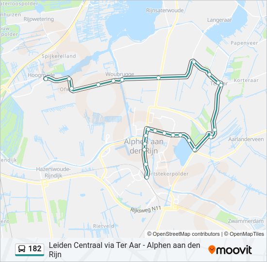 182 bus Line Map