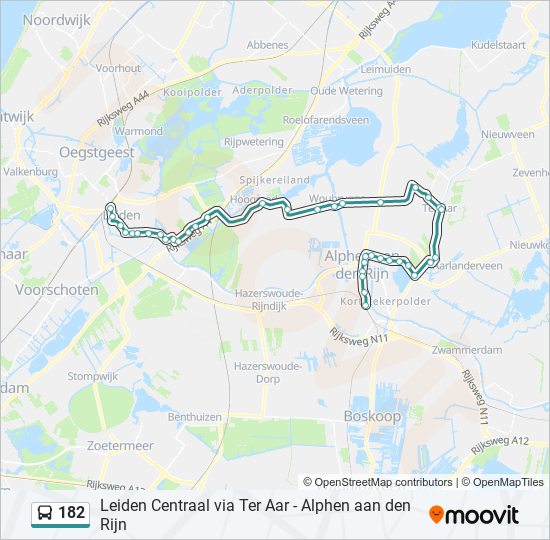 182 bus Line Map