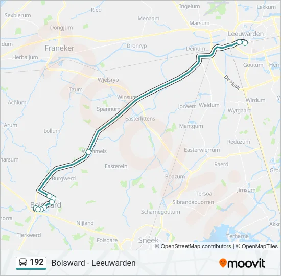 192 Bus Line Map
