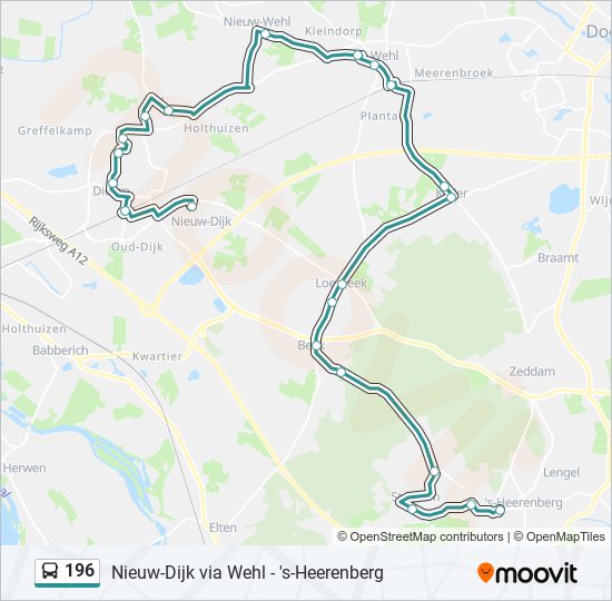 196 bus Line Map