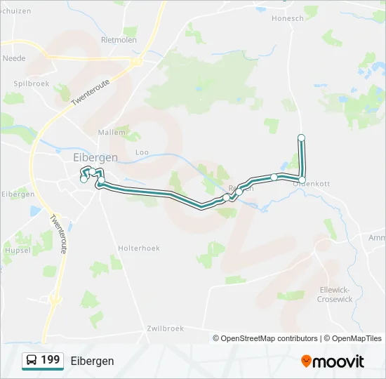 199 Bus Line Map