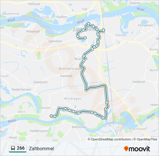 Bus 266 lijnkaart