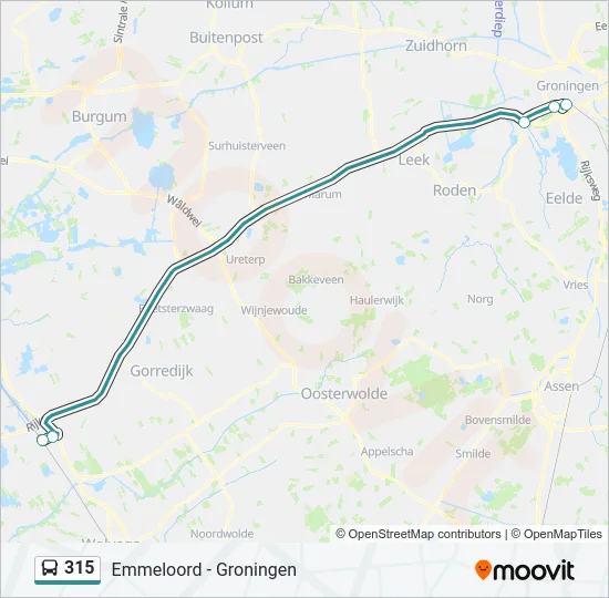 315 Bus Line Map