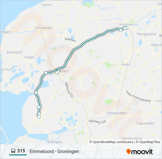 315 Bus Line Map