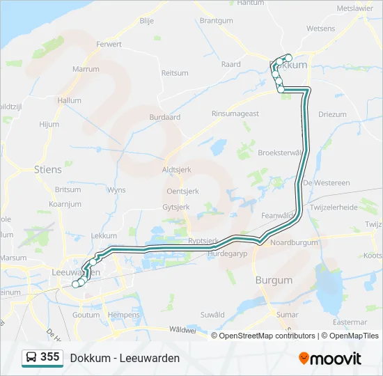 355 Bus Line Map