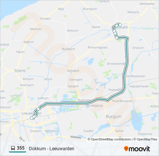 355 bus Line Map