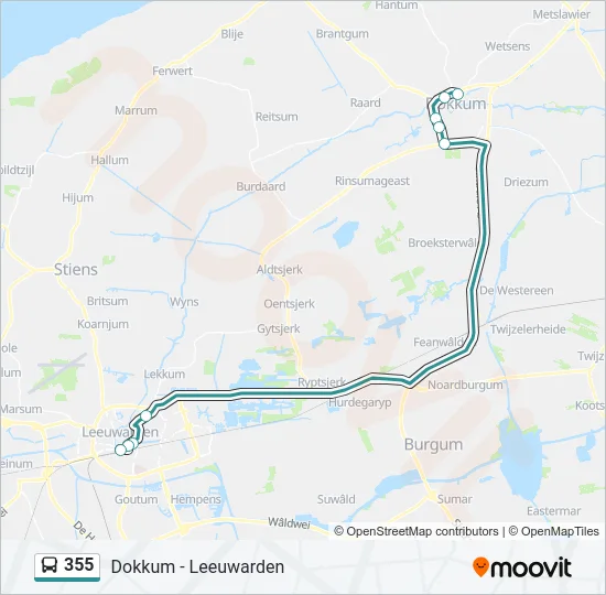 355 Bus Line Map