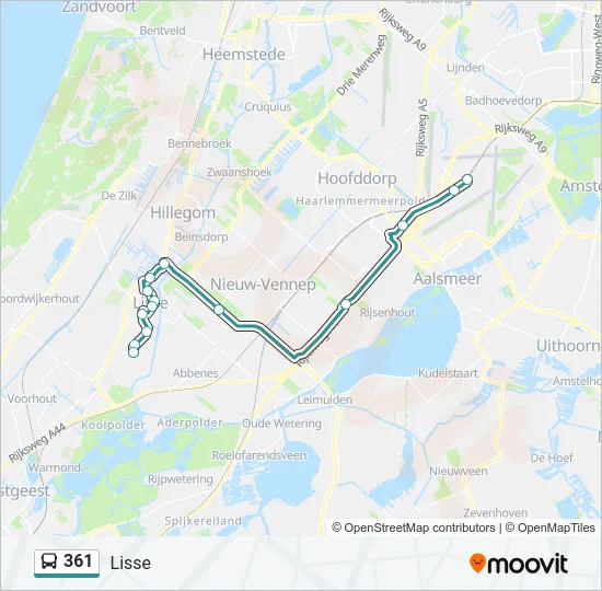 361 Bus Line Map
