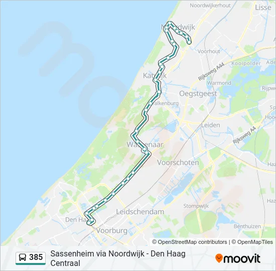 385 Bus Line Map