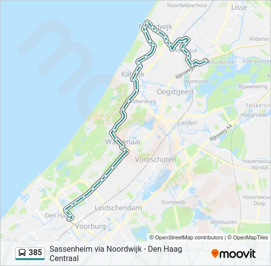 385 Bus Line Map