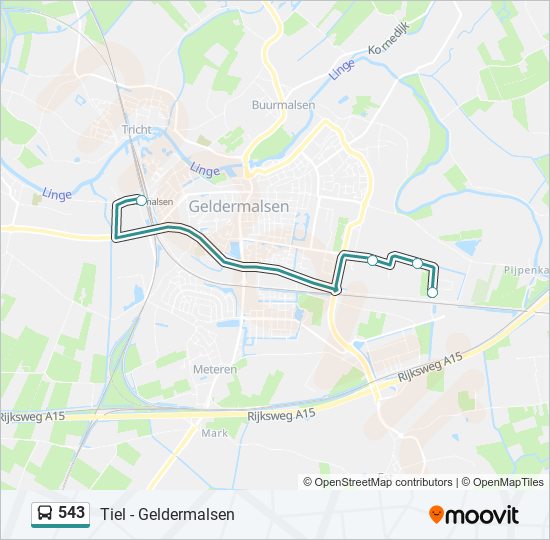 543 bus Line Map