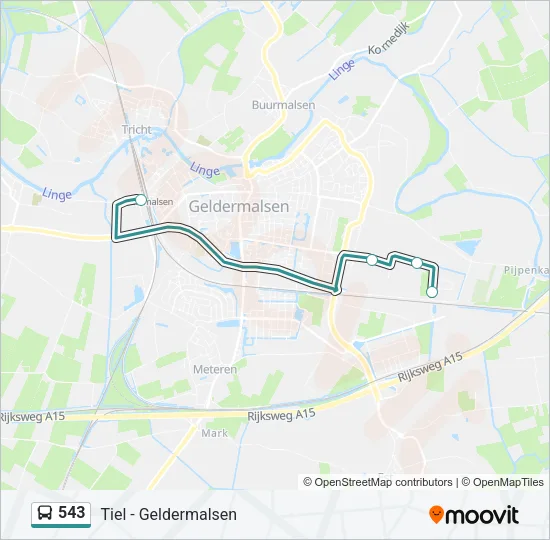 543 Bus Line Map