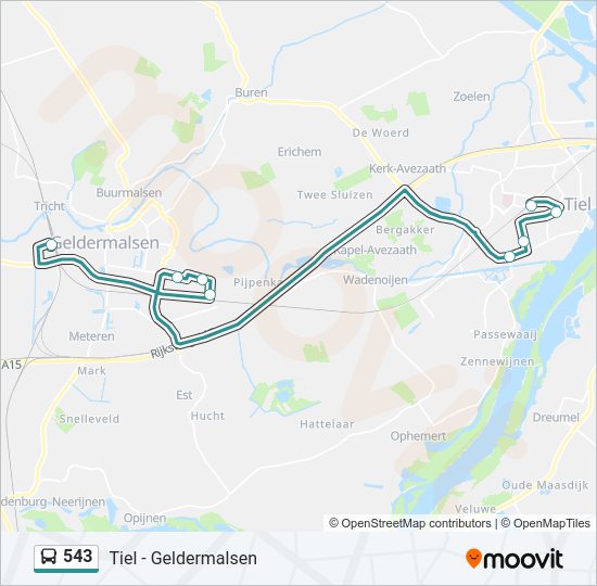 543 bus Line Map