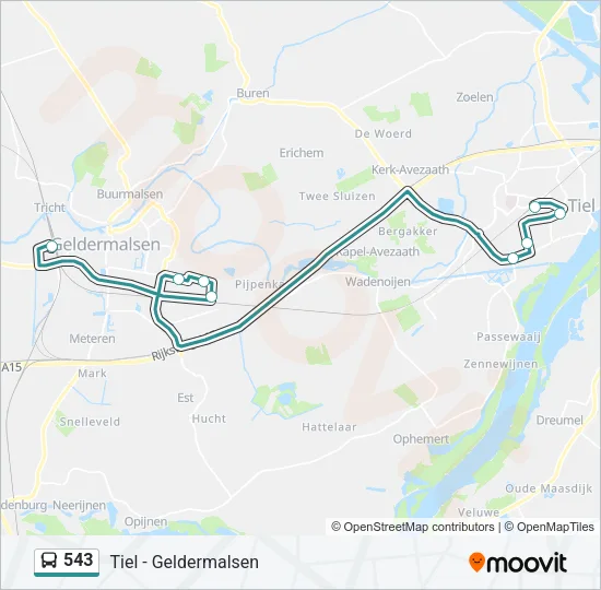 543 Bus Line Map