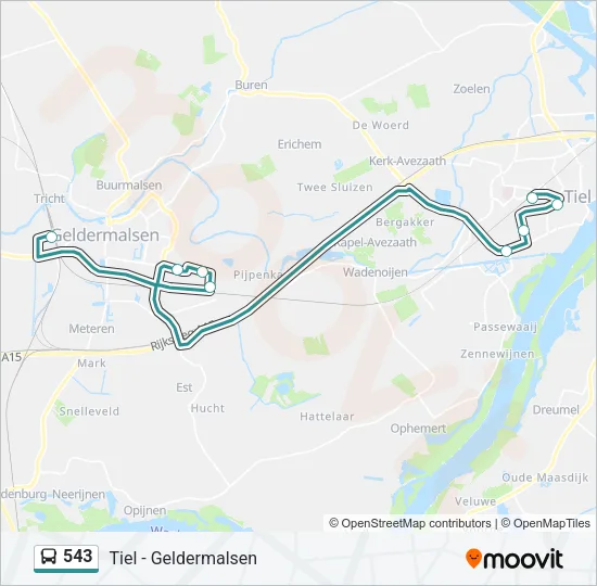 543 Bus Line Map