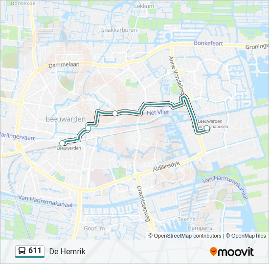 611 Bus Line Map