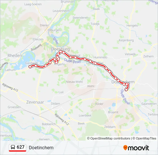 627 Bus Line Map