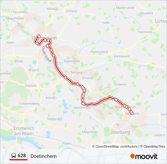 628 Bus Line Map