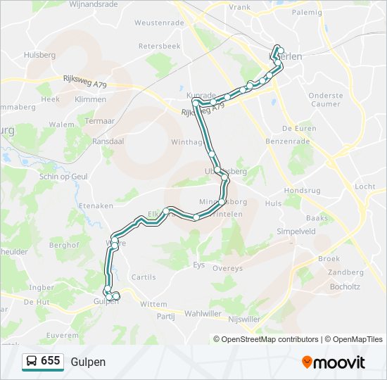 655 bus Line Map