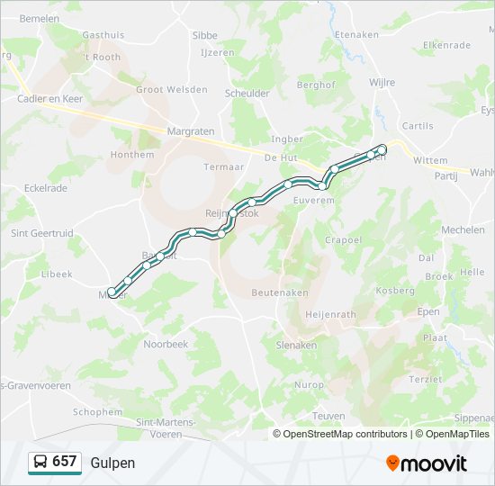 657 bus Line Map