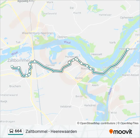 664 Bus Line Map