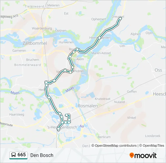 665 Bus Line Map