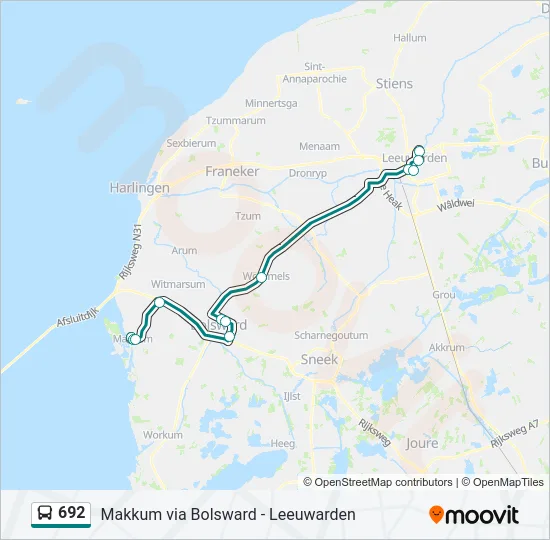 692 Bus Line Map
