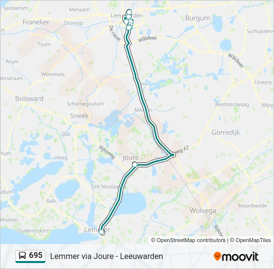 695 Bus Line Map