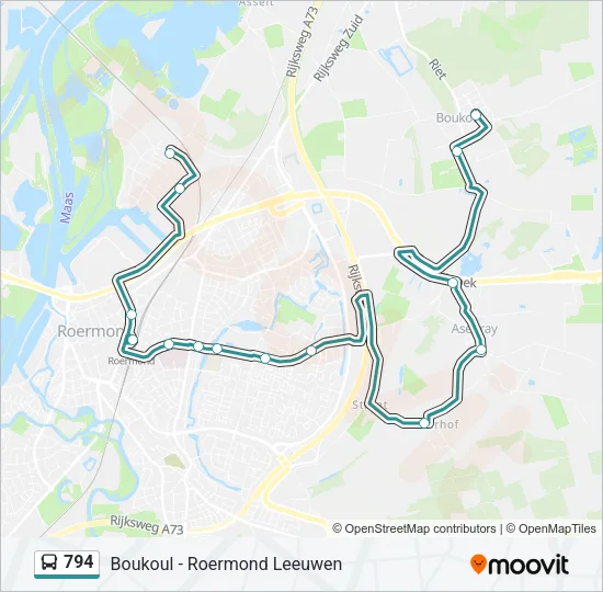 794 Bus Line Map