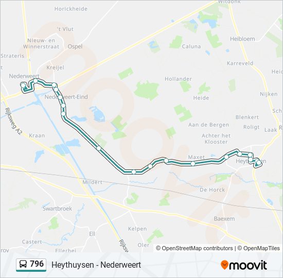 796 bus Line Map