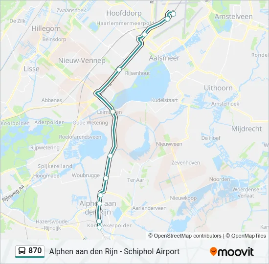 870 Bus Line Map