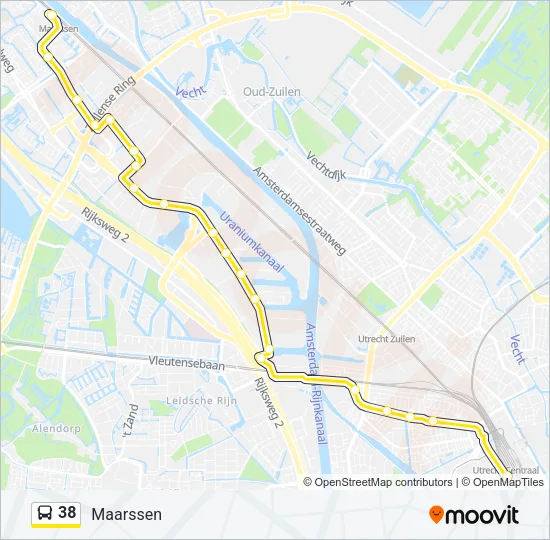 38 Bus Line Map