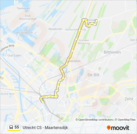 55 Bus Line Map
