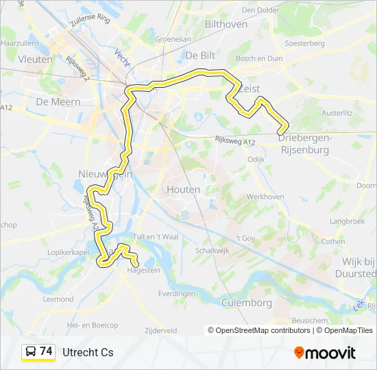 74 Bus Line Map