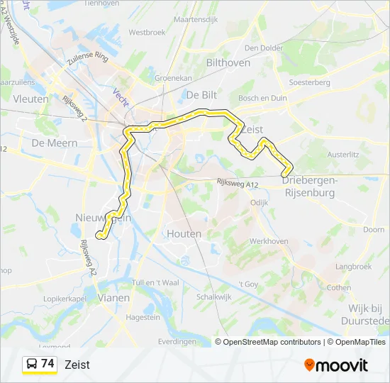 74 Bus Line Map