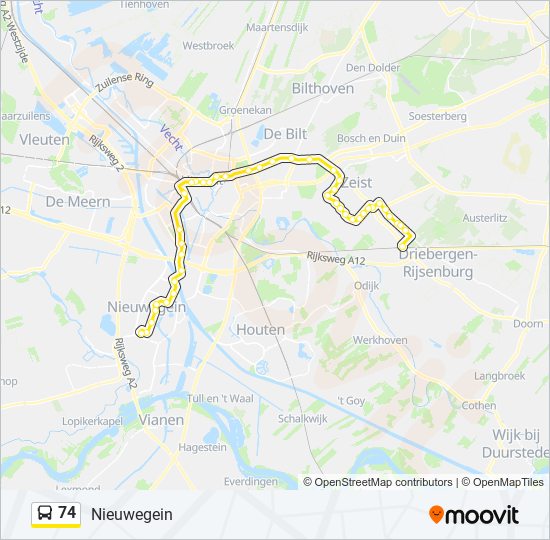 74 bus Line Map