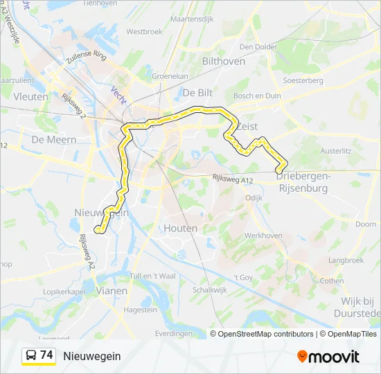 74 Bus Line Map