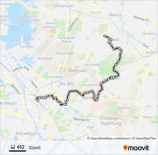 452 Bus Line Map