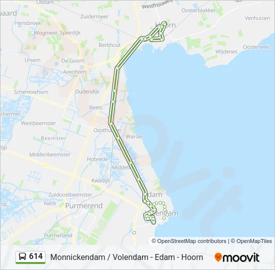 614 Bus Line Map
