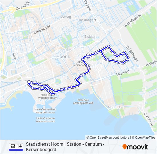 14 bus Line Map