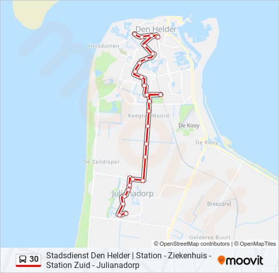 30 bus Line Map