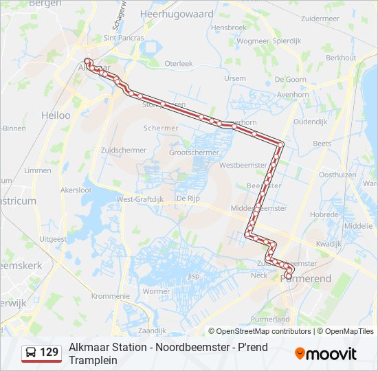 Bus 129 Horaires 129 Route: dienstregelingen, haltes en kaarten - Alkmaar Station