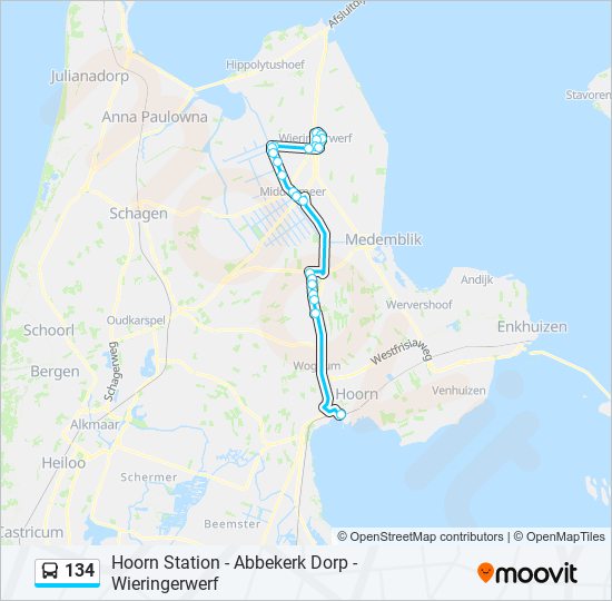 verhaal Tegenslag Delegeren 134 Route: Schedules, Stops & Maps - Hoorn Station (Updated)