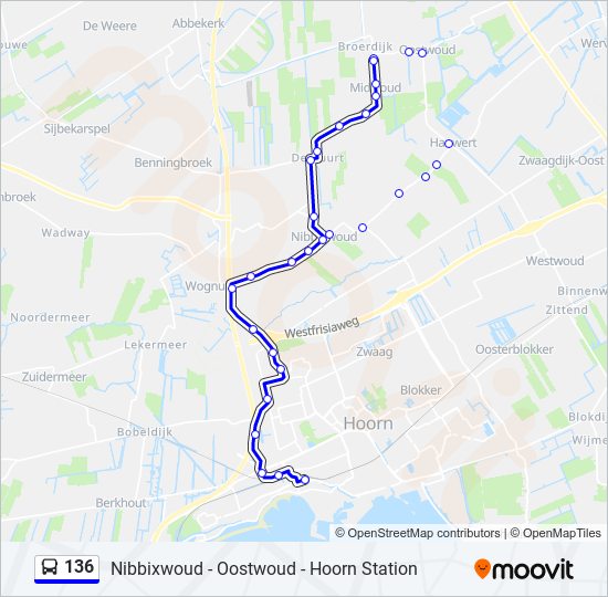 136 bus Line Map